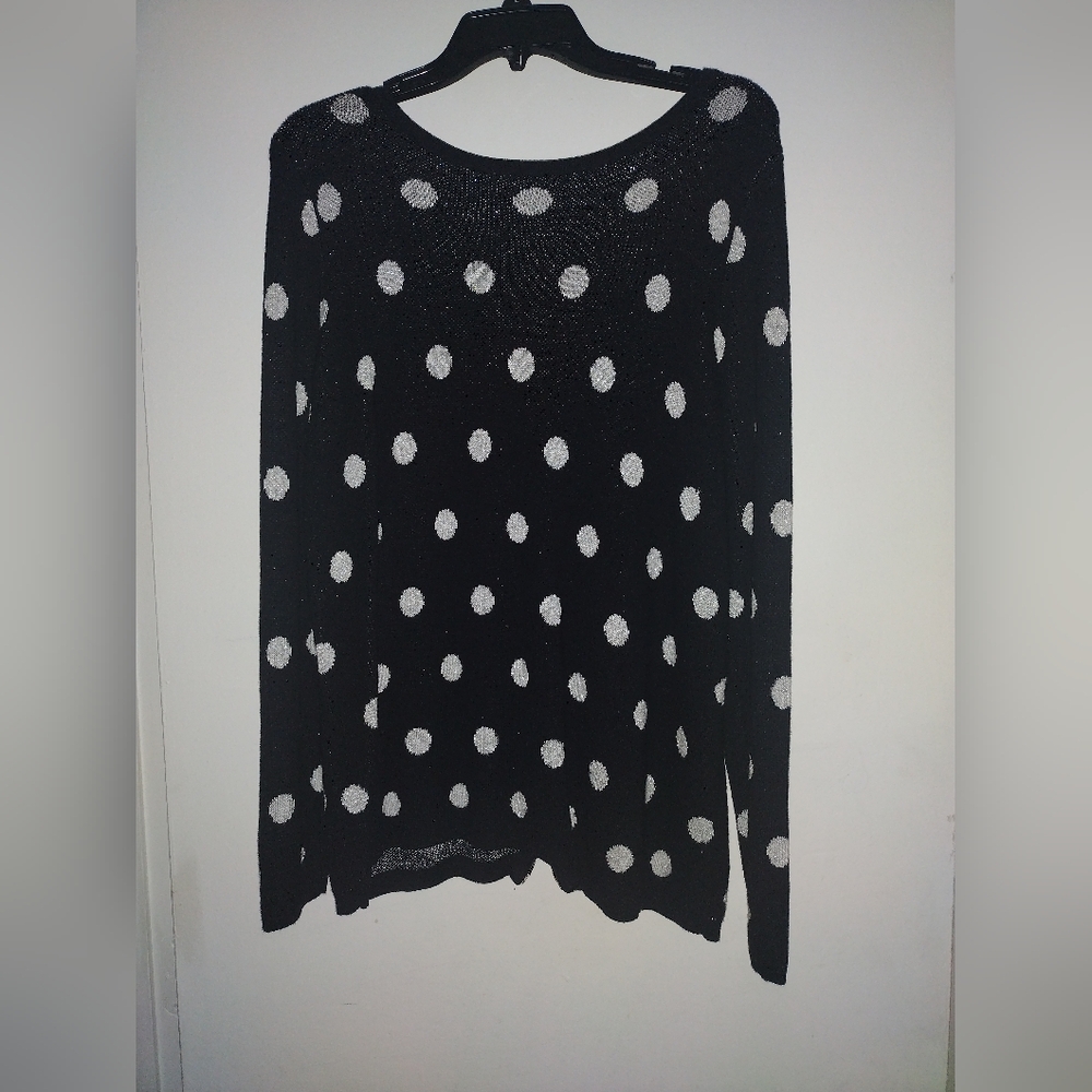Black and White Polka Dot Sweater